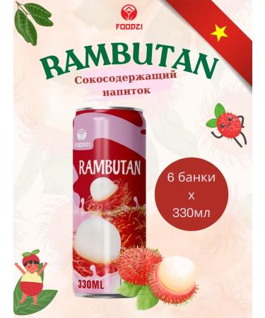 FOODZI Sokom -containing drink Rambutan 0.33 x 6pcs