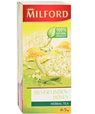 Milford Herbal silver linden herbal tea honey 20 pack