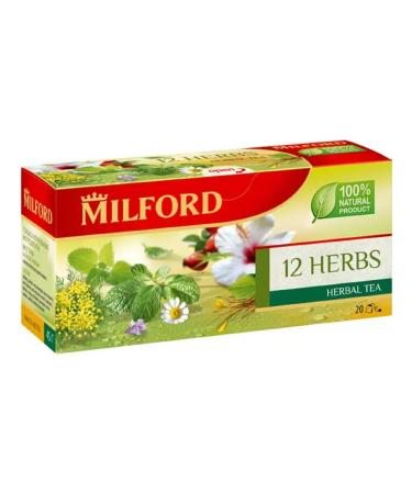 Milford Tea 12 herbs grass 12 packs of 20 pack - Buy Online on GoSupps.com