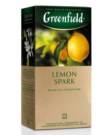 Greenfield Black tea Lemon Spark 25 bags - Buy Online on GoSupps.com