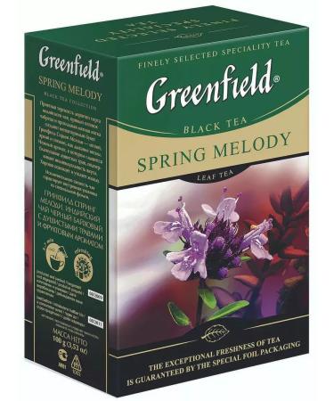 Greenfield Black tea with thyme Spring Melody 100 g 3 pcs - Buy Online on GoSupps.com