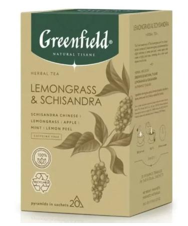 Greenfield Tea of herbal Lemongrass Schisandra 20 pyramids of 18 g - Buy Online on GoSupps.com