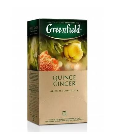 Greenfield Green tea quince ginger 25 bags - Buy Online on GoSupps.com
