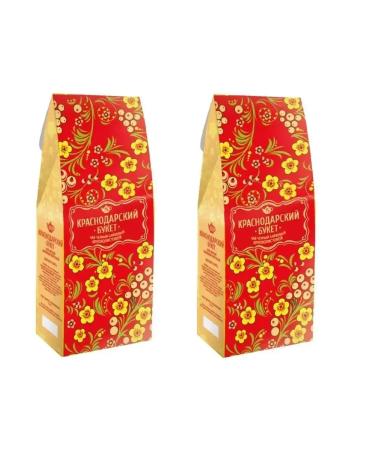 KRASNODAR BOUQUET Black black -leaf tea 2 packages of 75 grams