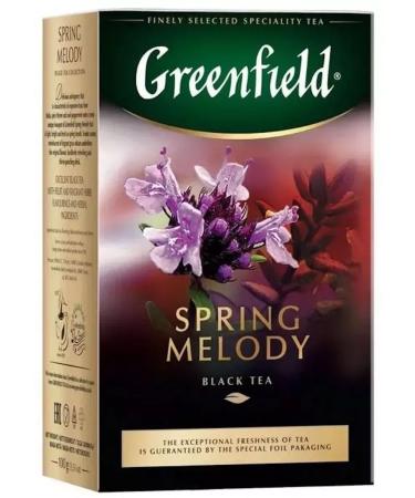 Greenfield Black tea Spring Melody with thyme 2 to 100 grams - Buy Online on GoSupps.com