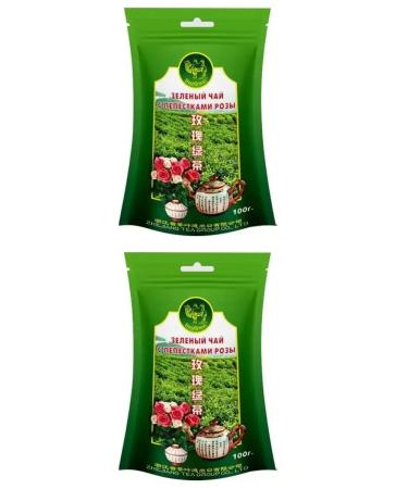 camel Green tea with rose petals