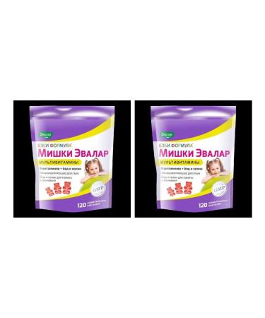 Evalar Baby formula Mishka Multivitamins n120 chewing pastries p - 2pcs