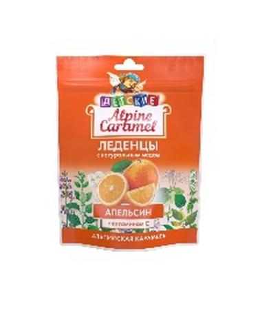 Beauty Alpine Caramel lollipops for children with natural honey and vitamin C orange flavor 75g - Buy Online on GoSupps.com