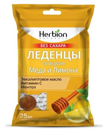 Beauty Herbion Sugar-Free Honey and Lemon Flavored Lozenges 25 Lozenges 2.5g each