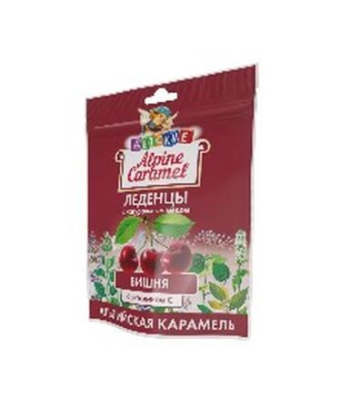 Beauty Alpine Caramel lollipops for children with natural honey and vitamin C cherry flavor 75g - Buy Online on GoSupps.com