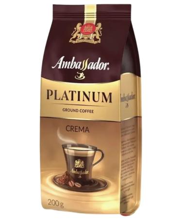 AMBASSADOR CREMA Coffee ground Platinum Crema 200 gr - Buy Online on GoSupps.com
