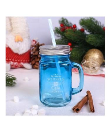 Bank with a lid and tube of whiskey-boles 450ml glass