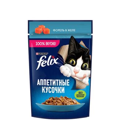 FELIX Wet food for cats with trout in jelly 75g x 26pcs