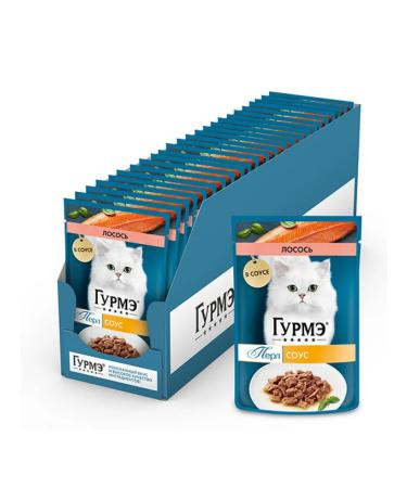 Gourmet Wet food delicate fillet for cats with salmon 75g x 26pcs - Buy Online on GoSupps.com