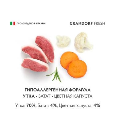 Grandorf Canned food for dogs a duck with a duck with a battalum 6x200g - Buy Online on GoSupps.com