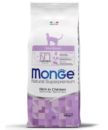 MONGE Dry food for cats Sterilized chicken 10 kg