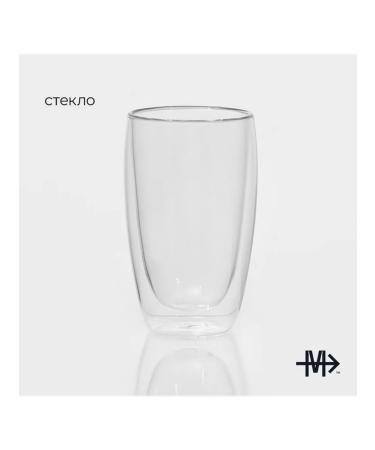 Glass glass with double walls for drinks