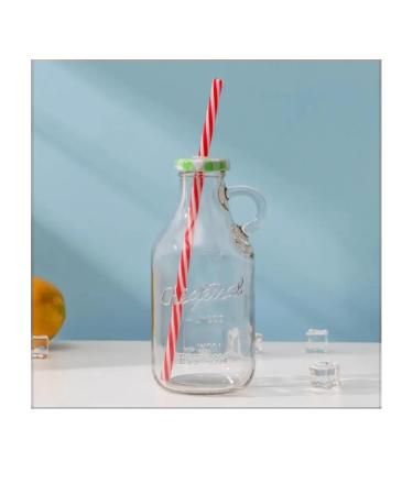 A bottle with a lid and a handle 400ml glass