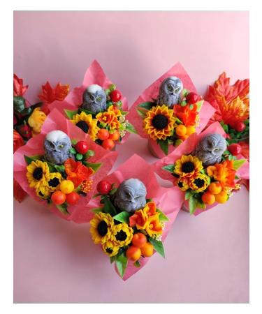 Mini Owl Bouquet for Teacher flower arrangement from Sweet Soap teacher gift - Buy Online on GoSupps.com