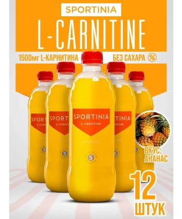 SPORTINIA L-Carnitine 500 Ml Drink Taste pineapple 12 pieces