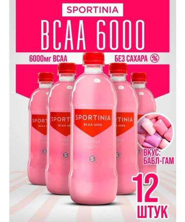 SPORTINIA BCAA 6000 500 ml Babble gum without sugar 12 pieces