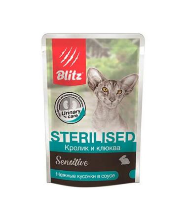 BLITZ Spiders for cats Sterilated rabbit and cranberry 85g x 24pcs