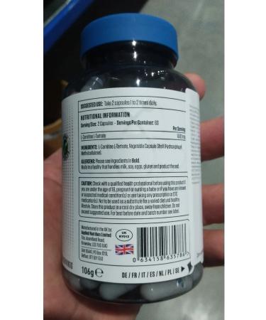Applied Nutrition L carnitine in capsules 1500 mg 120 pcs - Buy Online on GoSupps.com