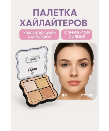 TAWFIQ Palette of highlighters and blush dry shining universal