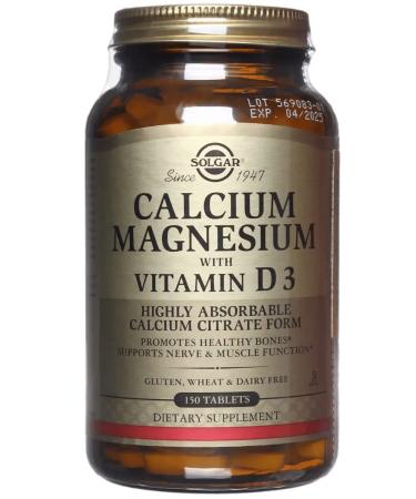 SOLGAR Calcium magnesium with vitamin D3 150 tablets - Buy Online on GoSupps.com