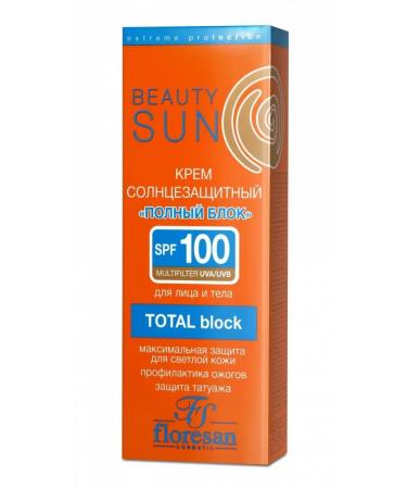 Floresan Sunscreen Cream Full Block SPF 100 Beauty Sun 75ml - Buy Online on GoSupps.com