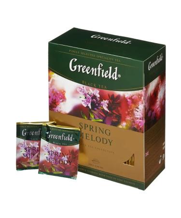 Greenfield Black tea Spring Melody in bags 100 pcs 1.5 g - Buy Online on GoSupps.com