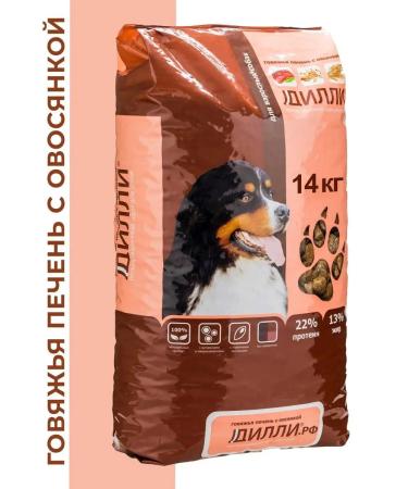 DILLY Dry food for dogs beef liver 14kg