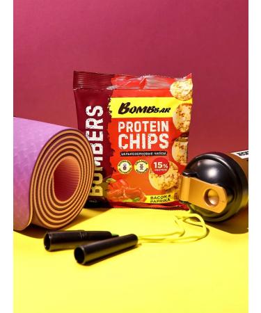 BombBar Protein chips whole grain bacon of PAPAPA 6pcs x 50g - Buy Online on GoSupps.com