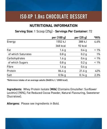 APPLIED NUTRITION ISO -XP protein 1800 g - chocolate - Buy Online on GoSupps.com