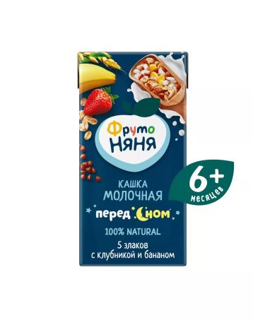 Frutonyanya Porridge of milk-green with strawberries and banana 0.2l (18pcs) - Buy Online on GoSupps.com