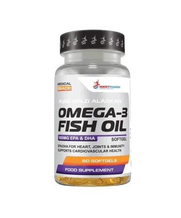 Westpharm Omega-3 fish oil omega 3 1000 mg 60 capsules - Buy Online on GoSupps.com