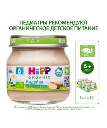 Hipp Mashed meat "turkey" from 6 months 6x80g