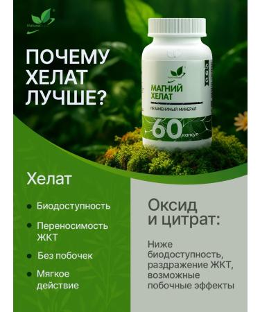 NaturalSupp Dad Magnesium Helat Bisglitsinate 107 mg from stress 60 capsules - Buy Online on GoSupps.com