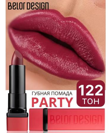 Belor Design Lipstick Party moisturizing tone 122 saturated plum