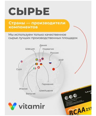 Vitamir BCAA amino acids for sports 30 capsules - Buy Online on GoSupps.com