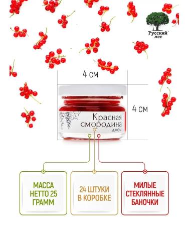 Russian forest Red currant jam without sugar. Banks 25 g x 24 pcs - Buy Online on GoSupps.com