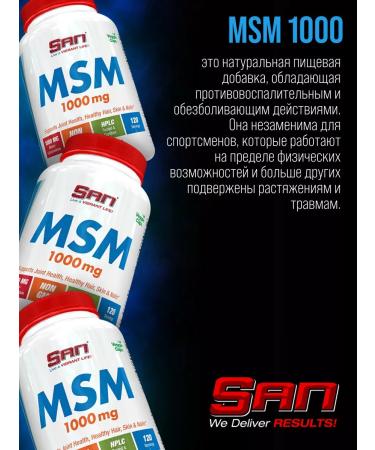 SAN MSM 1000 mg additive for joints and ligaments 120 MSM capsules - Buy Online on GoSupps.com