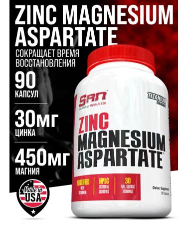 SAN ZINC Magnesium Aspartate 90 Capsules Zinc Magnesium Zn+Mg+B6