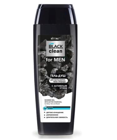 Vitex Black Clean shower gel for hair and beard - Buy Online on GoSupps.com