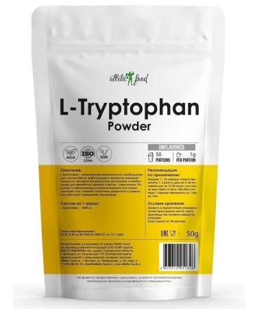 ATHLETIC FOOD L-tripthophanes L-Tryptophan Powder powder 50 g - Buy Online on GoSupps.com