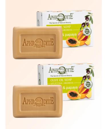 Aphrodite A set of olive soap with mango and papaya 2 x 100 g