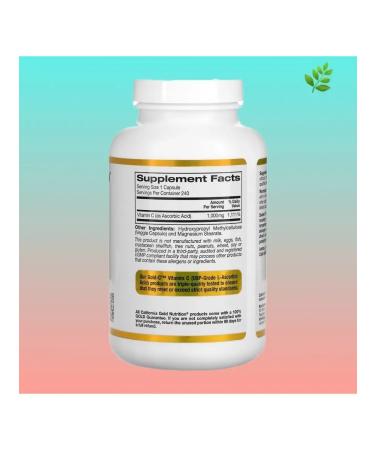 California Gold Nutrition Vitamin C 1000 mg ascorbic acid - Buy Online on GoSupps.com