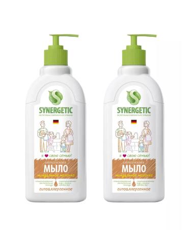 SYNERGETIC 2pcs liquid soap 0.5l almond milk