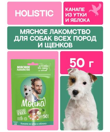 MOLINA Dog treating canapes made of duck and apple 50 g