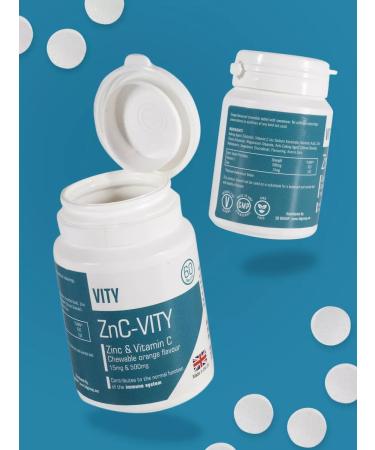 VITY Zinc 15 mg with vitamin C 500 ms chewing tablets - Buy Online on GoSupps.com